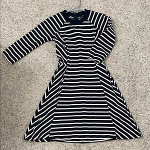 Banana Republic Navy and White Striped Long Sleeve Dress Size 0